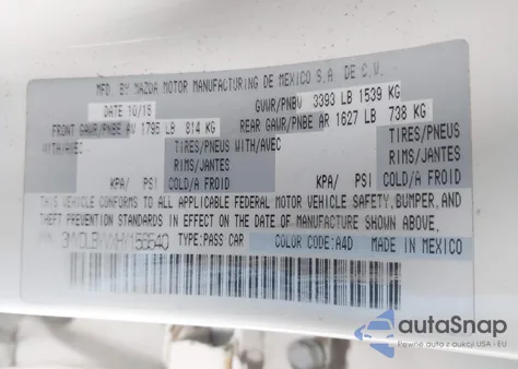 2017 Toyota Yaris Ia from USA, damaged, VIN 3MYDLBYVXHY156540